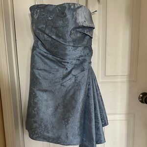 Elegant Blue Strapless Dress